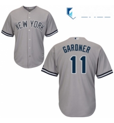 Youth Majestic New York Yankees 11 Brett Gardner Authentic Grey Road MLB Jersey