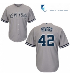 Youth Majestic New York Yankees 42 Mariano Rivera Replica Grey Road MLB Jersey