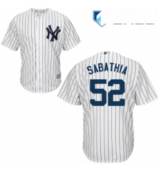 Youth Majestic New York Yankees 52 CC Sabathia Authentic White Home MLB Jersey