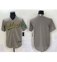Men Oakland Athletics Blank Grey Cool Base Stitched Baseball Jersey