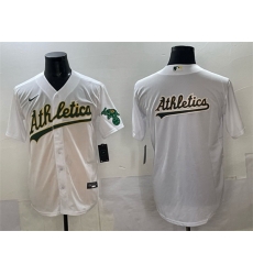 Men Oakland Athletics Team Big Logo White Stitched Baseball Jersey