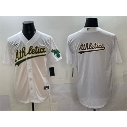 Men Oakland Athletics Team Big Logo White Stitched Baseball Jersey