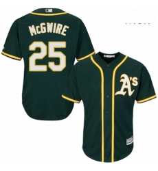 Mens Majestic Oakland Athletics 25 Mark McGwire Replica Green Alternate 1 Cool Base MLB Jersey