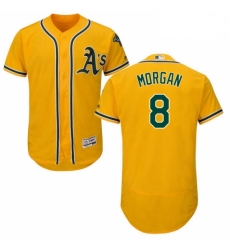 Mens Majestic Oakland Athletics 8 Joe Morgan Gold Alternate Flex Base Authentic Collection MLB Jersey