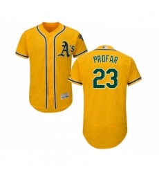 Mens Oakland Athletics 23 Jurickson Profar Gold Alternate Flex Base Authentic Collection Baseball Jersey