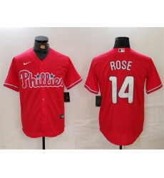 Men Philadelphia Phillies 14 Pete Rose Red Cool Base Stitched Jersey