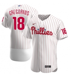 Men Philadelphia Phillies 18 Didi Gregorius Men Nike White Alternate 2020 Flex Base Player MLB Jersey