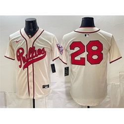 Men Philadelphia Phillies  28 Alec Bohm Cream 2026 Field of Dreams Stadium Stitched Baseball Jersey