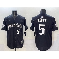 Men Philadelphia Phillies 5 Bryson Stott Black Gothic Vapor Limited Stitched Jersey