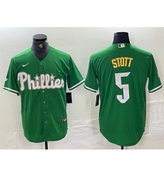 Men Philadelphia Phillies 5 Bryson Stott Green 2024 City Connect Stitched Jersey