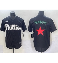 Men Philadelphia Phillies Phanatic Black Lights Out Limited Stitched Baseball Jersey