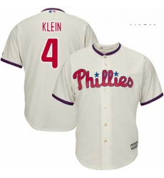 Mens Majestic Philadelphia Phillies 4 Jimmy Foxx Replica Cream Alternate Cool Base MLB Jersey