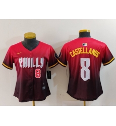 Women Philadelphia Phillies 8 Nick Castellanos Red 2024 City Connect Limited Stitched Baseball Jersey 6