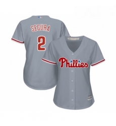 Womens Philadelphia Phillies 2 Jean Segura Replica Grey Road Cool Base Baseball Jersey 