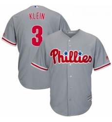 Youth Majestic Philadelphia Phillies 3 Chuck Klein Authentic Grey Road Cool Base MLB Jersey