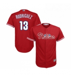 Youth Philadelphia Phillies 13 Sean Rodriguez Replica Red Alternate Cool Base Baseball Jersey 