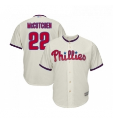 Youth Philadelphia Phillies 22 Andrew McCutchen Replica Cream Alternate Cool Base Baseball Jersey 