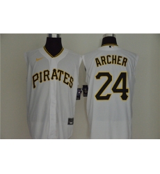 Pirates 24 Chris Archer White Nike Cool Base Sleeveless Jersey