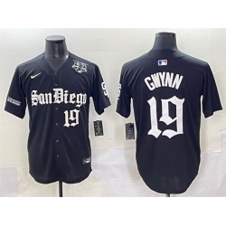 Men San Diego Padres 19 Tony Gwynn Black Gothic Edition Vapor Limited Stitched Baseball Jersey