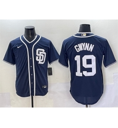 Men San Diego Padres 19 Tony Gwynn Navy Cool Base Stitched Baseball Jersey