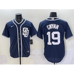 Men San Diego Padres 19 Tony Gwynn Navy Cool Base Stitched Baseball Jersey