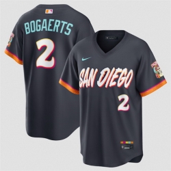 Men San Diego Padres  2 Xander Bogaerts Obsidian 2026 City Connect Stadium Stitched Baseball Jersey