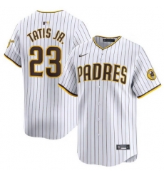 Men San Diego Padres 23 Fernando Tatis Jr  White 2024 Home Limited Stitched Baseball Jersey