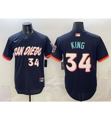 Men San Diego Padres  34 Michael King Obsidian 2026 City Connect Stadium Stitched Baseball Jersey