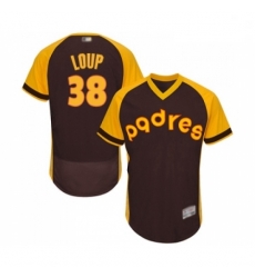 Mens San Diego Padres 38 Aaron Loup Brown Alternate Cooperstown Authentic Collection MLB Jersey Flex Base Baseb