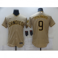 Women Nike San Diego Padres 9 Jake Cronenworth Sand Brown 2021 Road Player Jersey