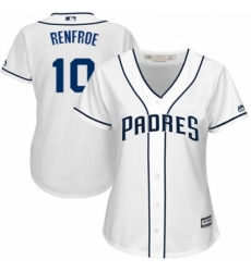 Womens Majestic San Diego Padres 10 Hunter Renfroe Authentic White Home Cool Base MLB Jersey 