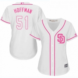 Womens Majestic San Diego Padres 51 Trevor Hoffman Authentic White Fashion Cool Base MLB Jersey 