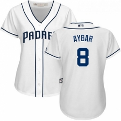 Womens San Diego Padres 8 Erick Aybar White Home Stitched MLB Jersey