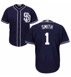 Youth Majestic San Diego Padres 1 Ozzie Smith Replica Navy Blue Alternate 1 Cool Base MLB Jersey