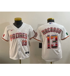 Youth San Diego Padres 13 Manny Machado White Mexico Cool Base Stitched Baseball Jersey