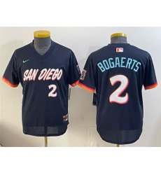 Youth San Diego Padres  2 Xander Bogaerts Obsidian 2026 City Connect Stadium Stitched Baseball Jersey