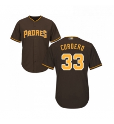 Youth San Diego Padres 33 Franchy Cordero Replica Brown Alternate Cool Base Baseball Jersey 