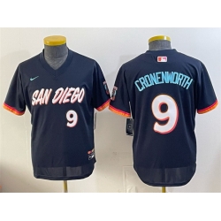 Youth San Diego Padres  9 Jake Cronenworth Obsidian 2026 City Connect Stadium Stitched Baseball Jersey