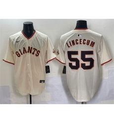 Men San Francisco Giants 55 Tim Lincecum Cream 2024 Home Limited Stitched Baseball Jersey Men San Francisco Giants 55 Tim Lincecum Cream 2024 Home Limited Stitched Baseball Jersey