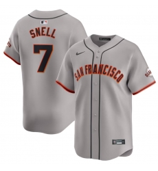 Men San Francisco Giants 7 Blake Snell Grey Away Limited Stitched Baseball Jersey