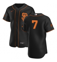 San Francisco Giants 7 Donovan Solano Men Nike Black Alternate 2020 Authentic 20 at 24 Patch Player MLB Jersey