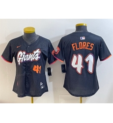 Women San Francisco Giants 41 Wilmer Flores Anthracite 2025 City Connect Limited Stitched Baseball Jersey Women San Francisco Giants 41 Wilmer Flores Anthracite 2025 City Connect Limited Stitched Baseball Jersey