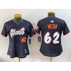 Women San Francisco Giants 62 Logan Webb Anthracite 2025 City Connect Limited Stitched Baseball Jersey