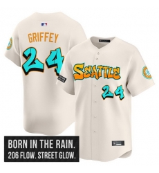Men Seattle Mariners 24 Ken Griffey Jr Cream 2025 Graffiti Emerald Drop Edition Vapor Premier Limited Stitched Jersey Men Seattle Mariners 24 Ken Griffey Jr Cream 2025 Graffiti Emerald Drop Edition Vapor Premier Limited Stitched Jersey