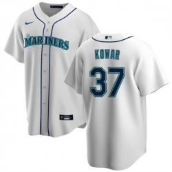 Men Seattle Mariners 37 Jackson Kowar White Cool Base Stitched Jersey