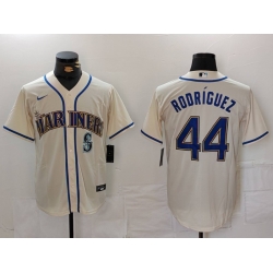 Men Seattle Mariners 44 Julio Rodriguez Cream Cool Base Stitched Jersey 1