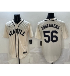 Men Seattle Mariners  56 Randy Arozarena Cream With Name Alternate Stitched Baseball Jersey
