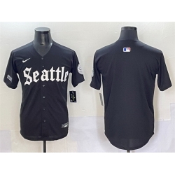 Men Seattle Mariners Blank Black  27Deep Sea Gothic Edition 27 Vapor Premier Limited Stitched Baseball Jersey