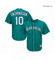 Mens Seattle Mariners 10 Edwin Encarnacion Replica Teal Green Alternate Cool Base Baseball Jersey 