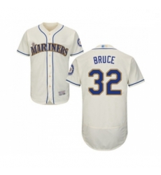 Mens Seattle Mariners 32 Jay Bruce Cream Alternate Flex Base Authentic Collection Baseball Jersey